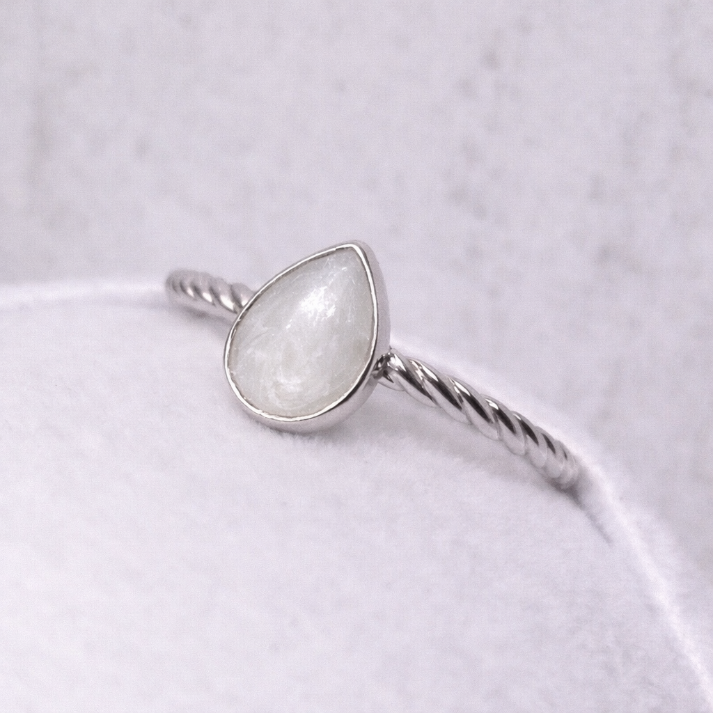 Hera Argent torsadé, pierre perlée