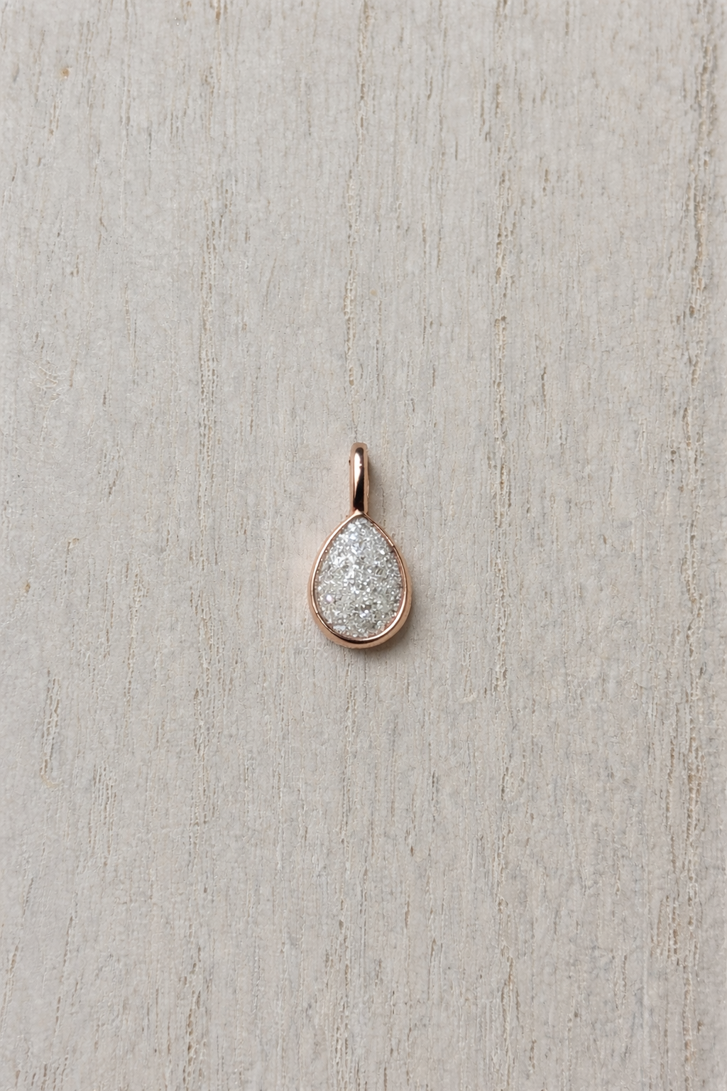 Pear Mars Pendant in Rose Gold with sparkling stone