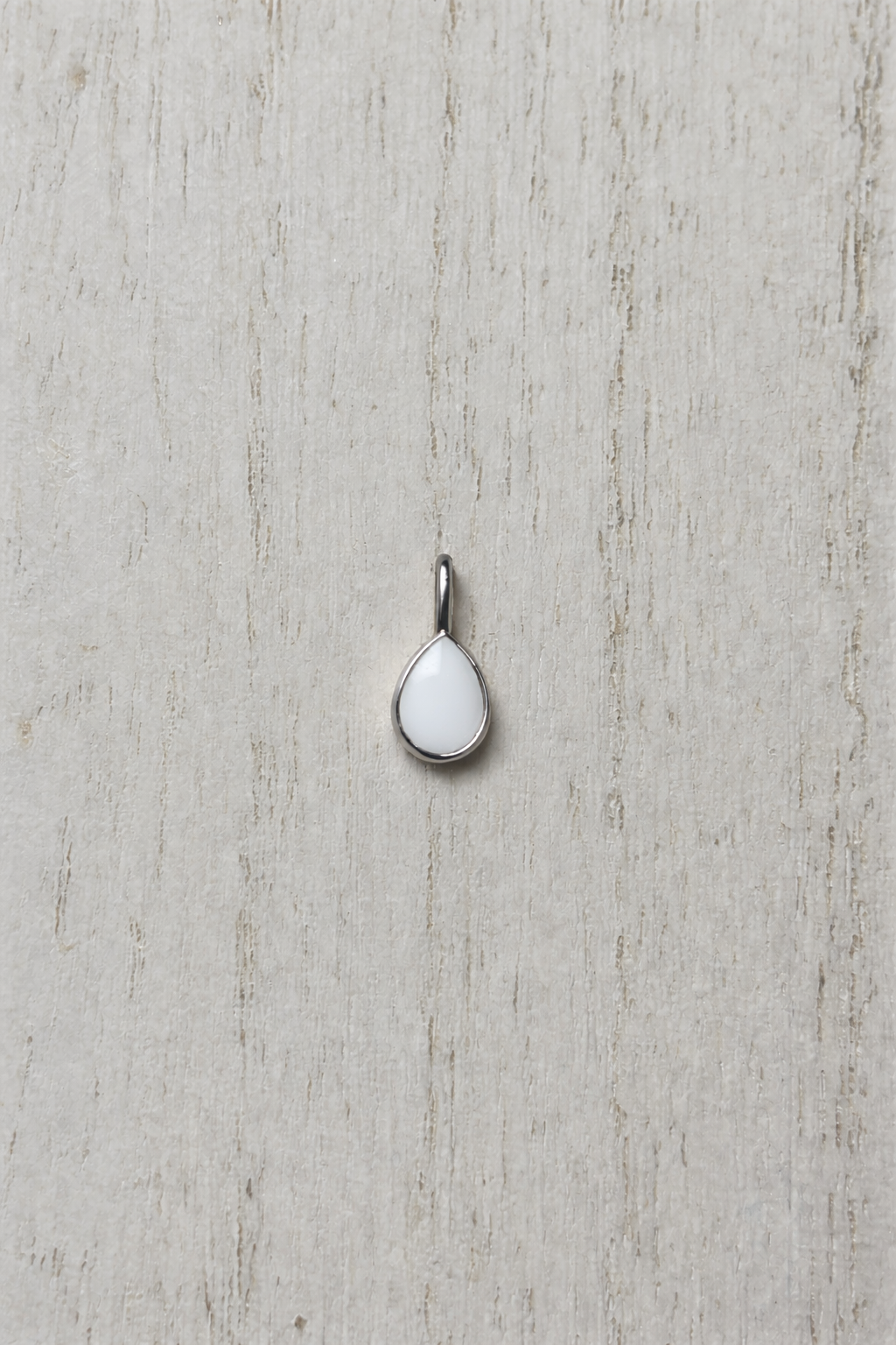 Pear Mars Pendant in Silver with white stone