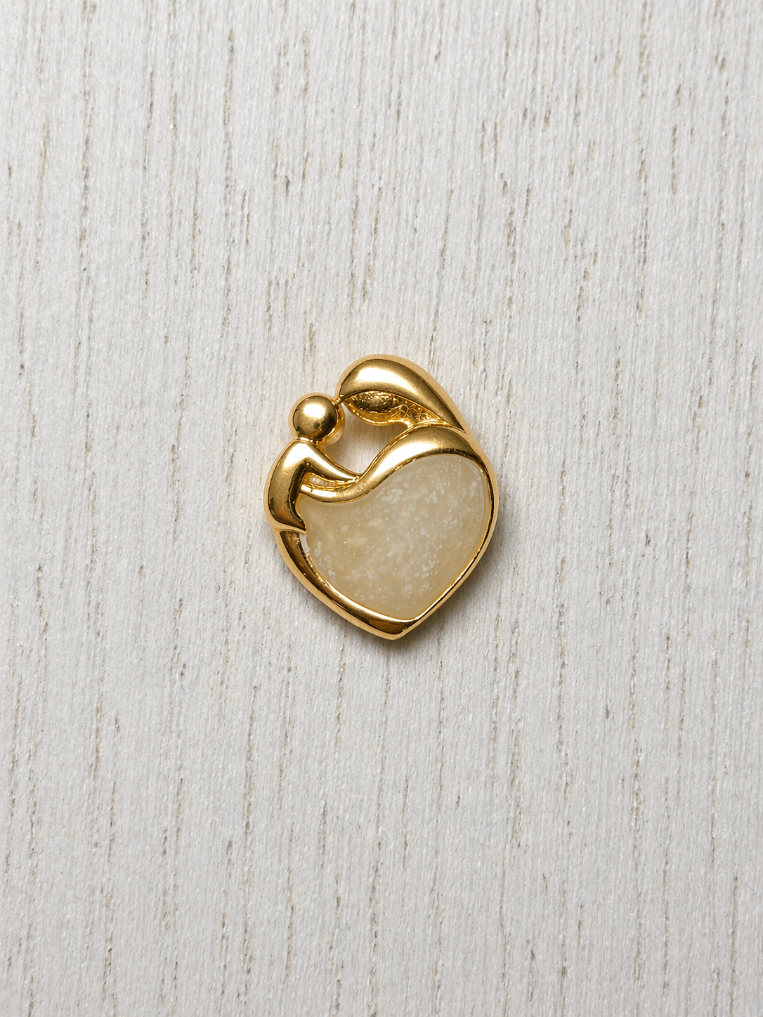 Pendentif Mère-Enfant en Or Jaune, pierre naturelle