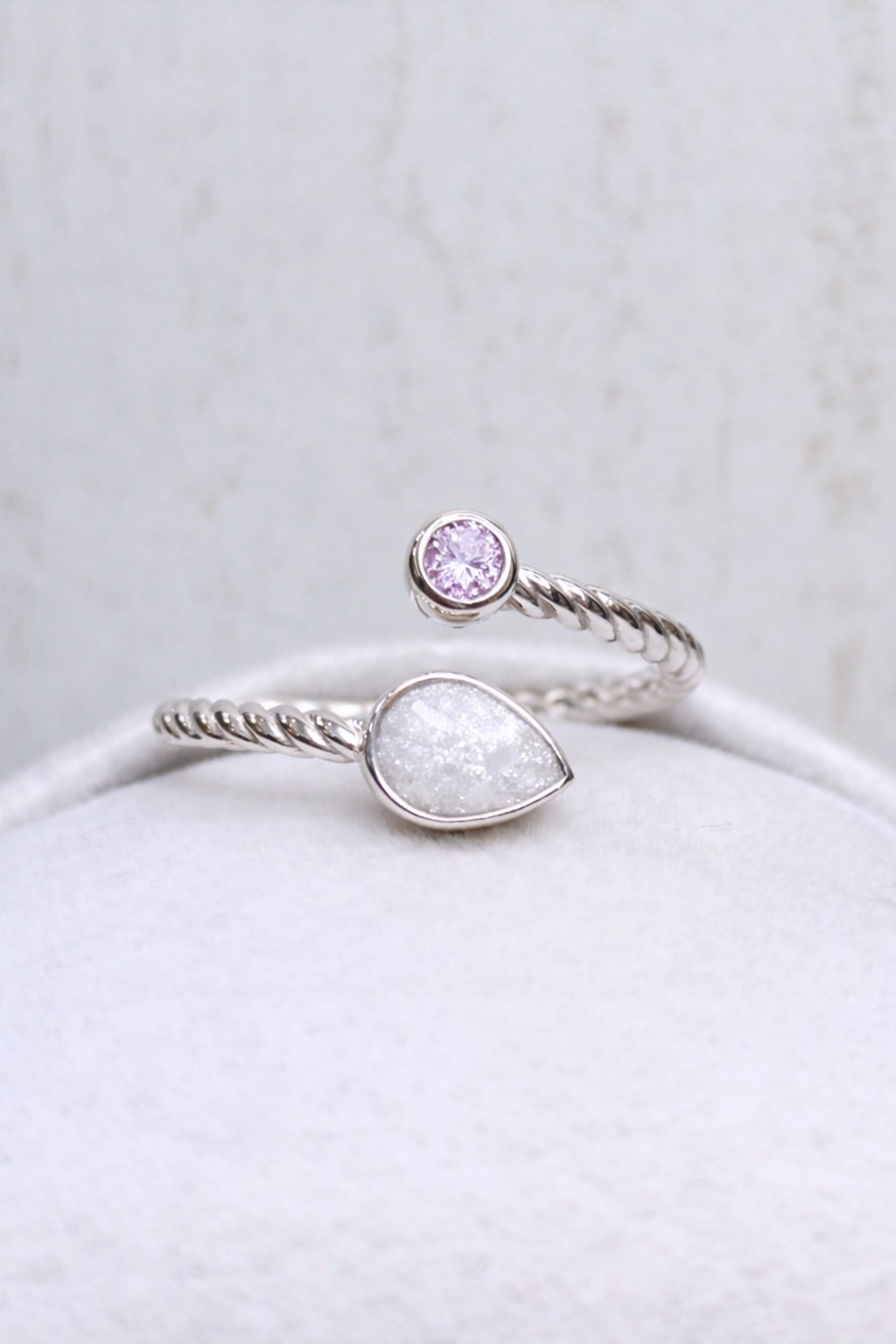 Bague Lyra Or Blanc, pierre scintillante