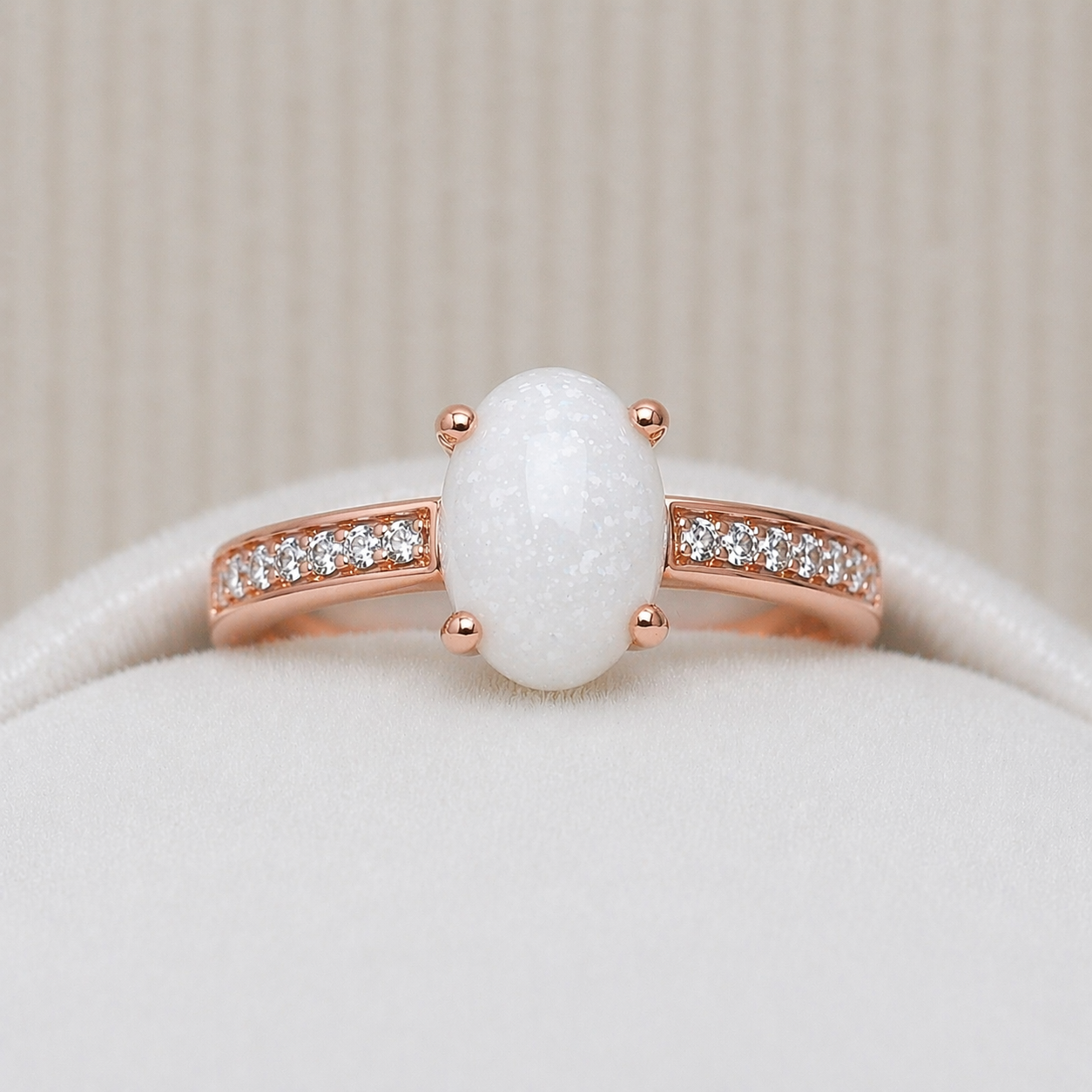Bague Vela Or Rose, pierre naturelle