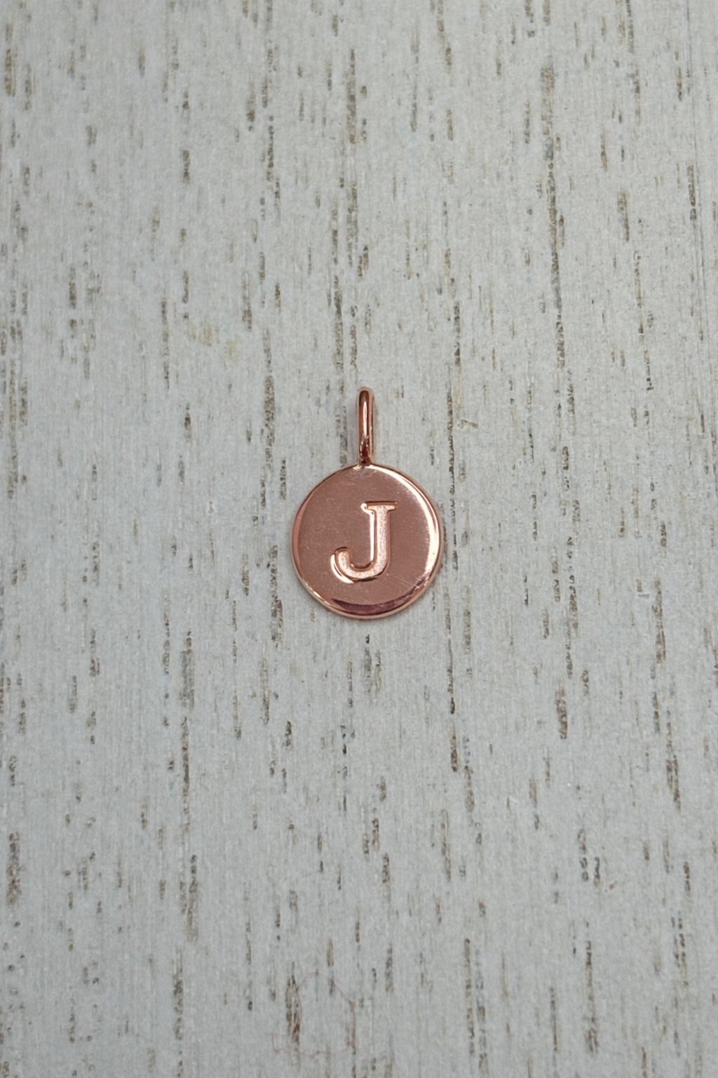 Pendentif Initial rond - Or Rose 10k