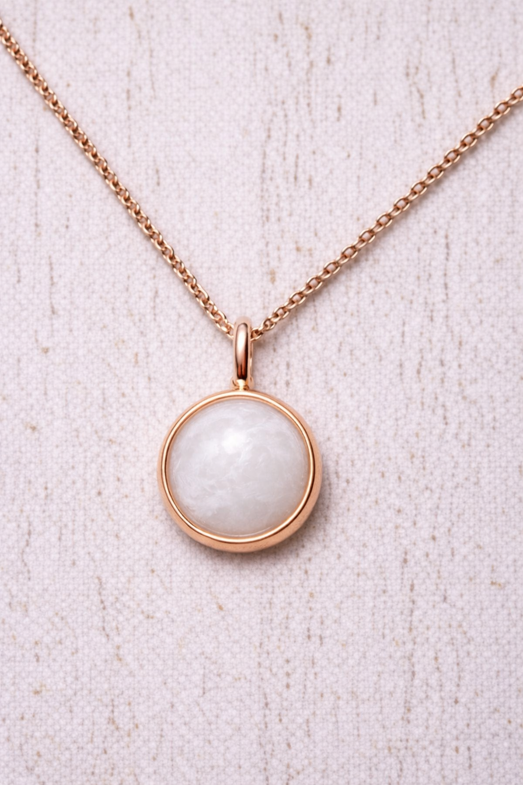 Pendentif Orion Or Rose, pierre perlée