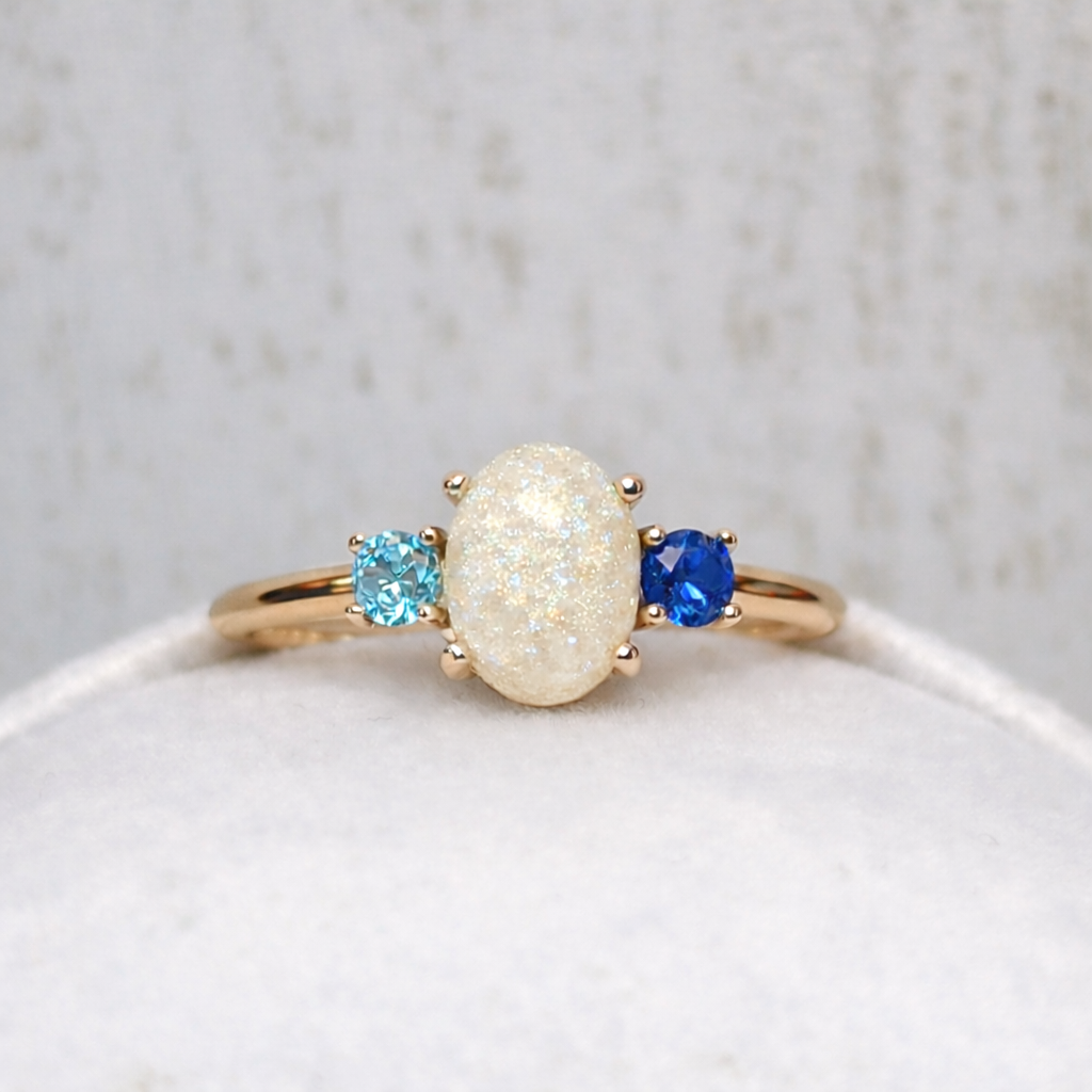 Bague Gemini en Or Jaune, pierre scintillante