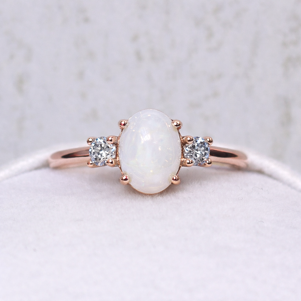 Bague Gemini en Or Rose, pierre naturelle