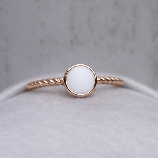 Petite Ourse rope in Rose Gold, white stone