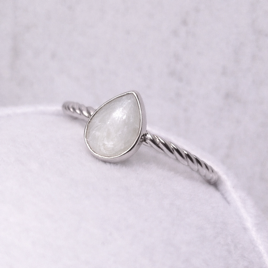 Hera Argent torsadé, pierre perlée