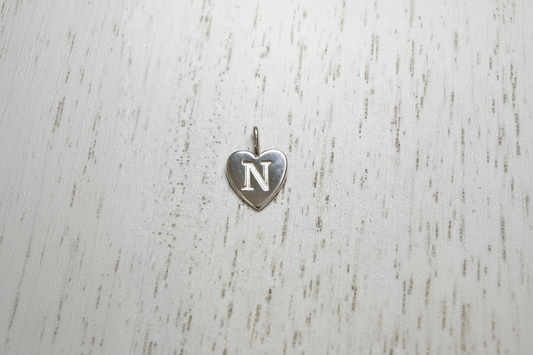 Pendentif Initial coeur - Or Blanc 10k