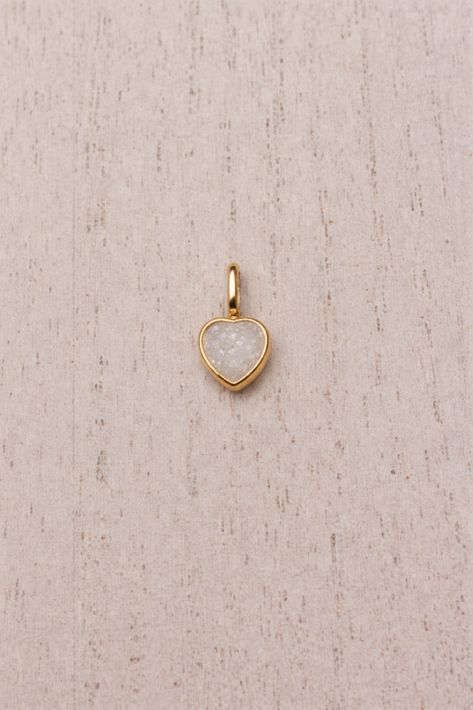 Pendentif Mars de forme coeur en Or Jaune, pierre naturelle