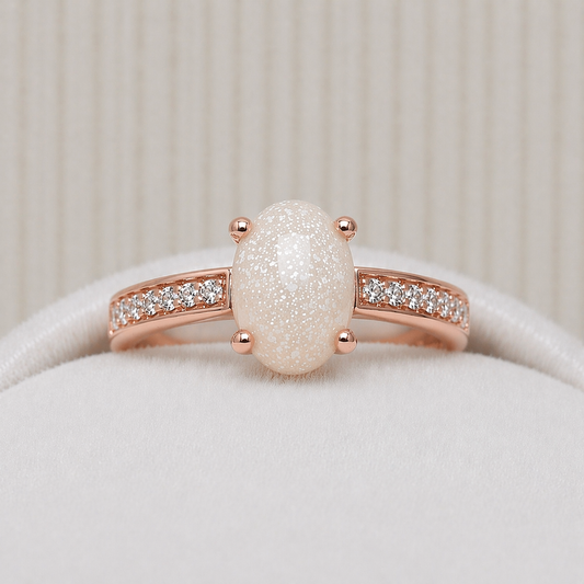 Bague Vela Or Rose, pierre scintillante