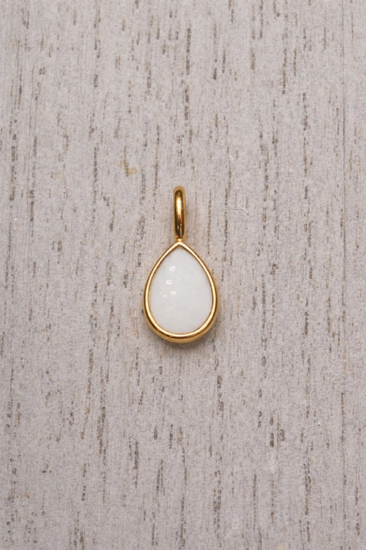 Pendentif Hera Or jaune, pierre blanche