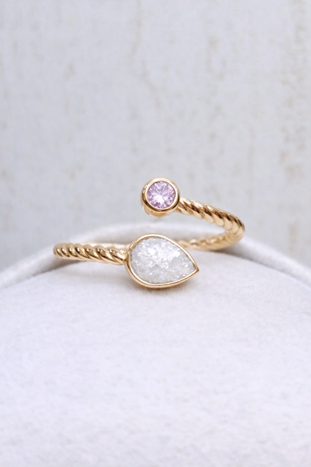 Bague Lyra Or Jaune, pierre scintillante