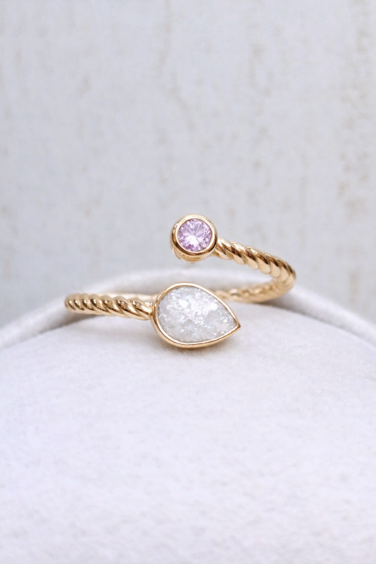 Bague Lyra Or Jaune, pierre scintillante