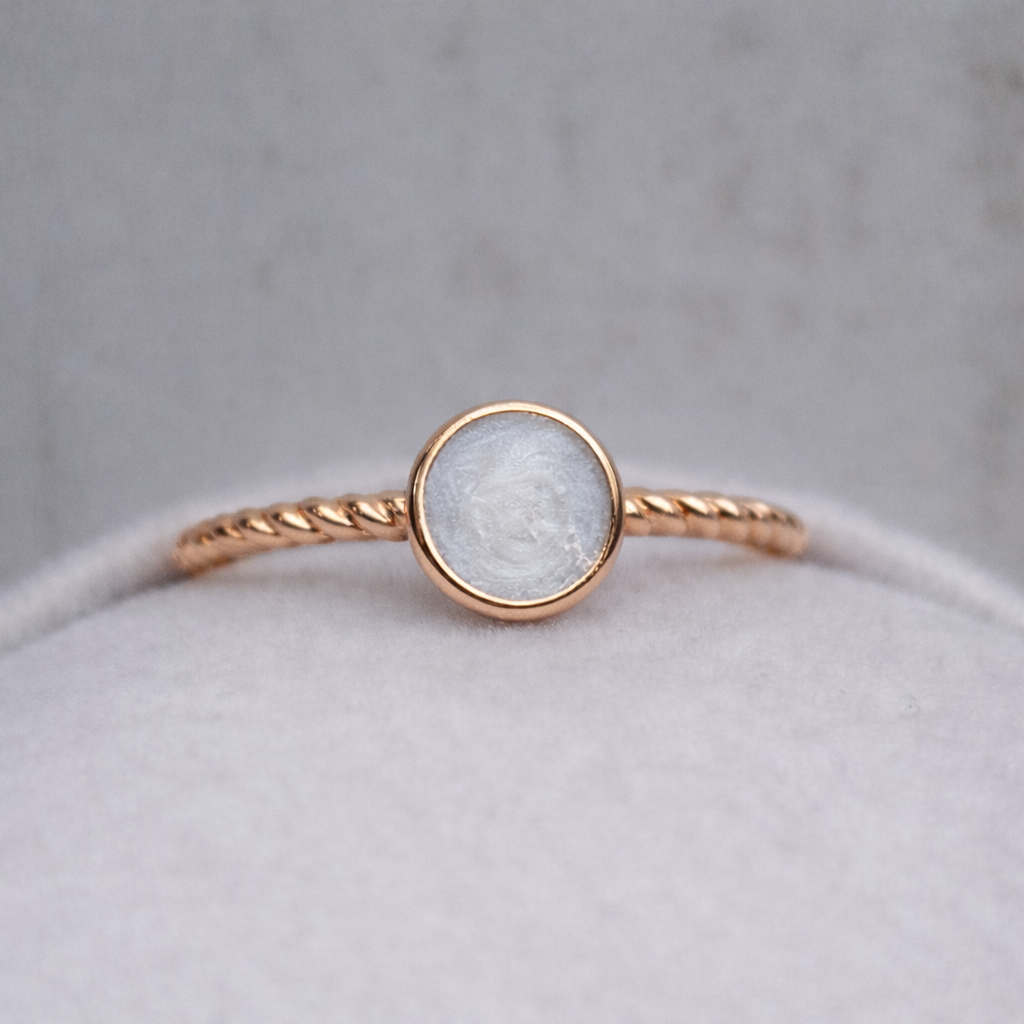 Petite Ourse torsadée Or Rose, pierre perlée