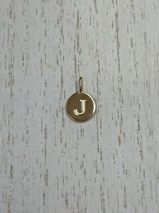Pendentif Initial rond - Or Jaune 10k