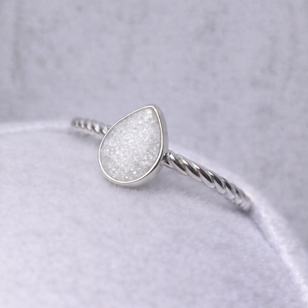 Hera Argent torsadé, pierre scintillante