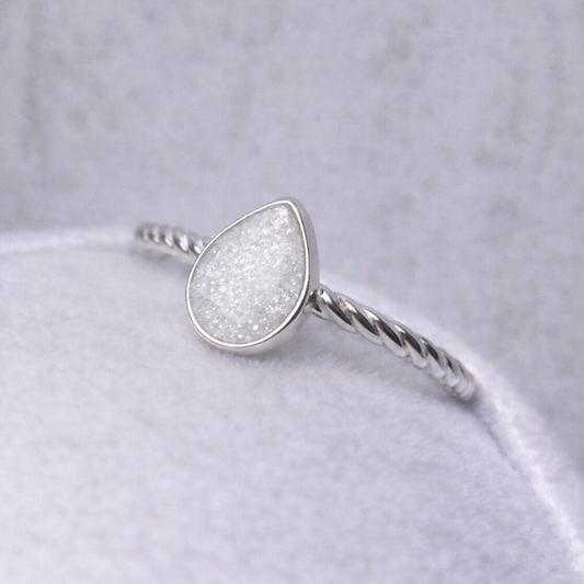 Hera Argent torsadé, pierre scintillante