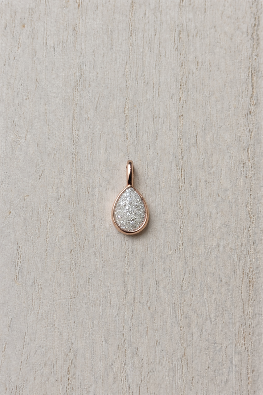 Pear Mars Pendant in Rose Gold with sparkling stone