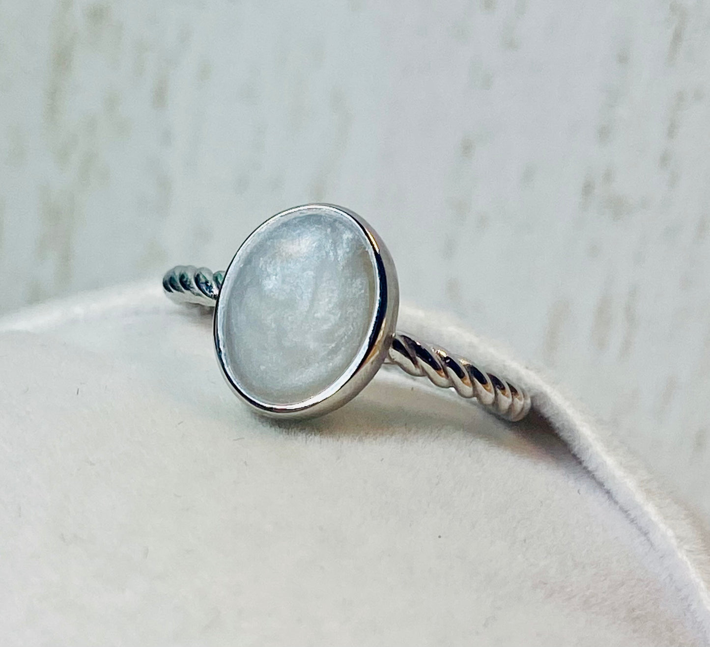 Apodis Argent torsadé, pierre perlée