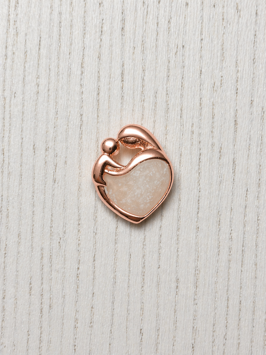 Pendentif Mère-Enfant en Or Rose, pierre naturelle