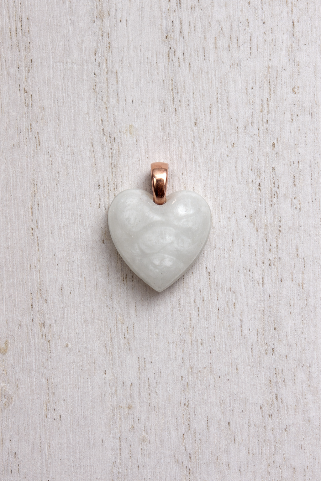 Maia Coeur en Or Rose, pierre perlée