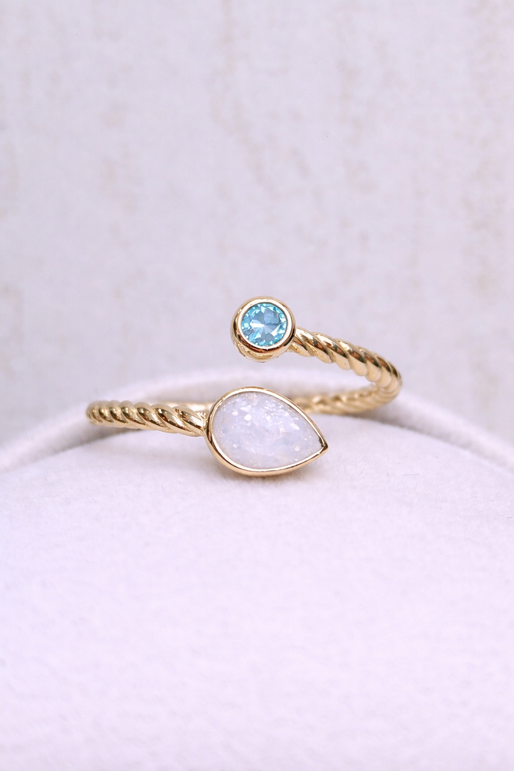 Bague Lyra Or Jaune, pierre naturelle