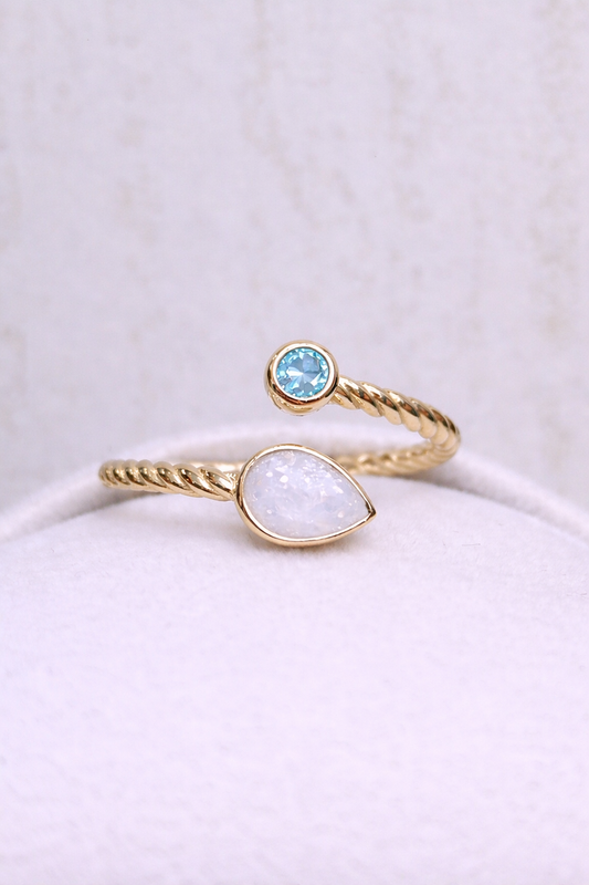 Bague Lyra Or Jaune, pierre naturelle