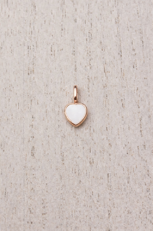 Heart Mars Pendant in Rose Gold with white stone