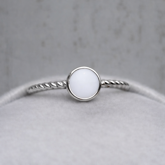 Petite Ourse rope in Silver, white stone