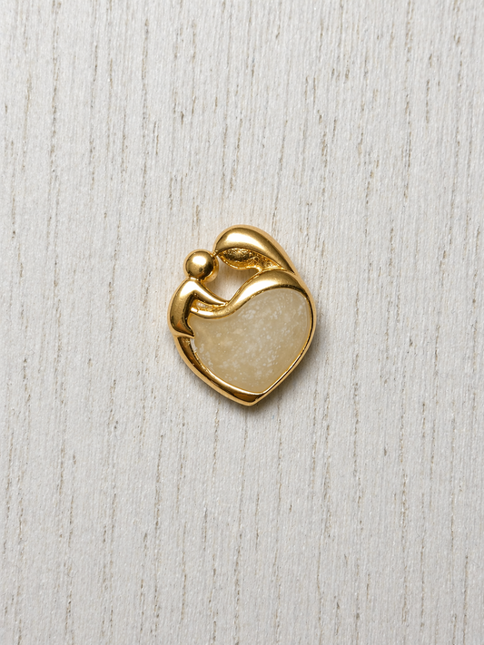 Pendentif Mère-Enfant en Or Jaune, pierre naturelle