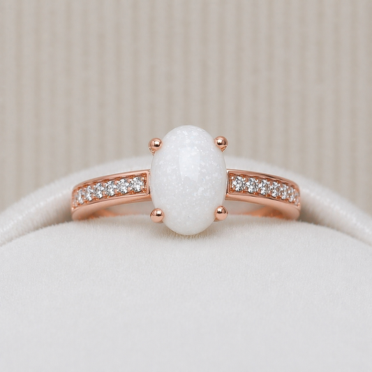 Bague Vela Or Rose, pierre naturelle