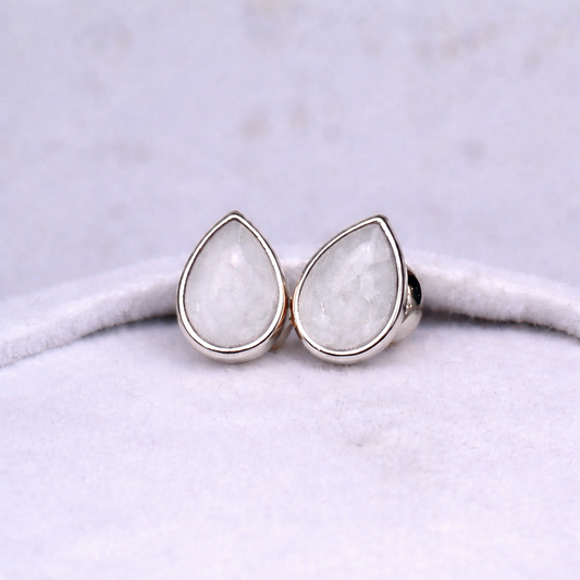 Boucles d'oreilles Mars poire - Argent, Pierre Naturelle