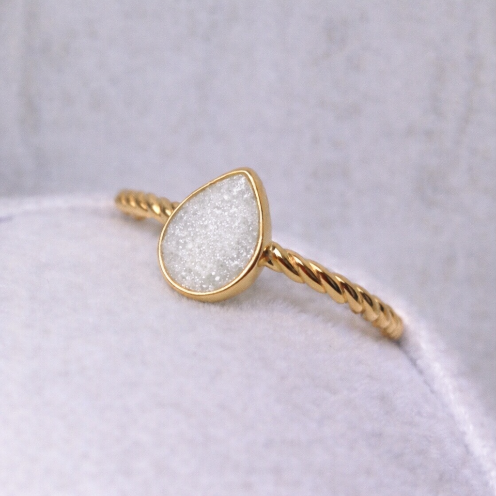 Hera torsadé Or jaune, pierre scintillante