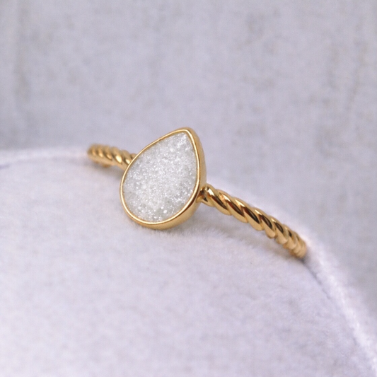 Hera torsadé Or jaune, pierre scintillante