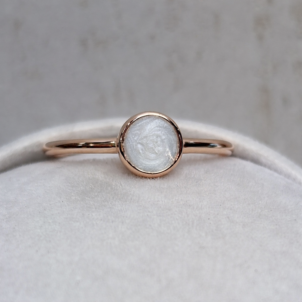 Petite Ourse vermeil rose, pierre perlée