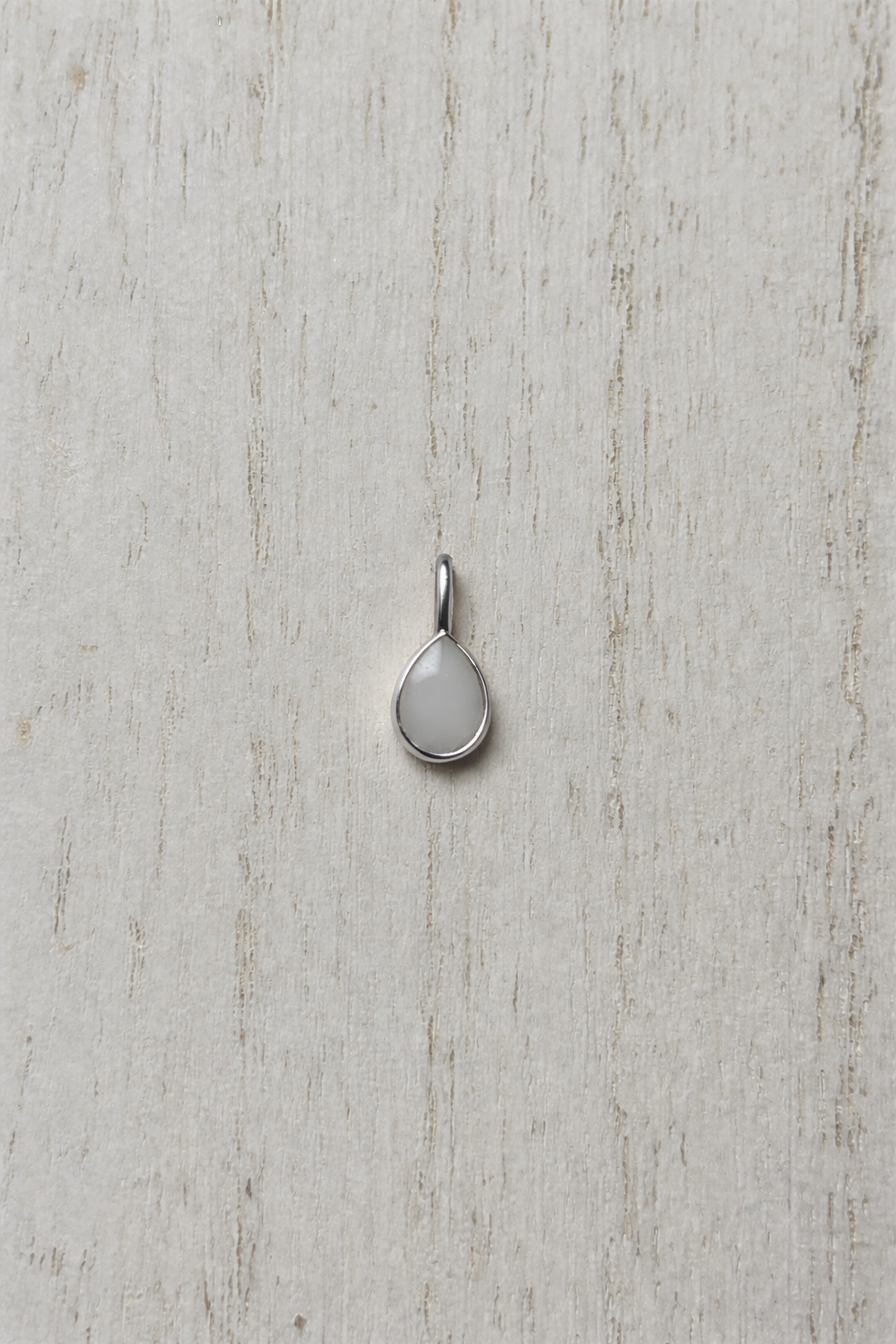 Pear Mars Pendant in Silver with natural stone