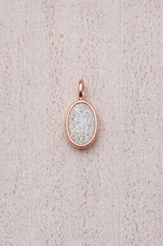 Oval Mars Pendant in Rose Gold with sparkling stone