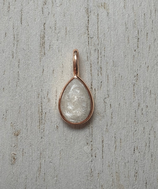 Pendentif Hera Or rose, pierre perlée