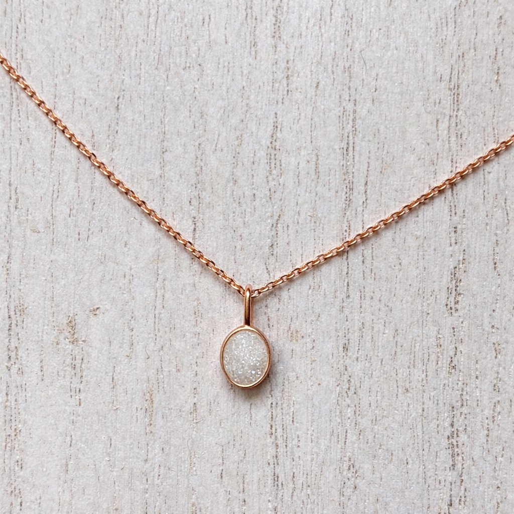 Pendentif Apodis Or rose, pierre naturelle