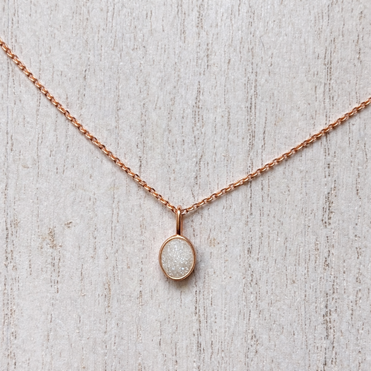 Pendentif Apodis Or rose, pierre naturelle