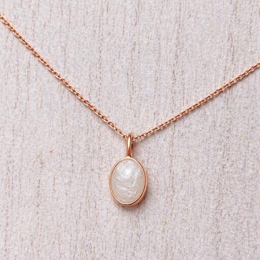 Pendentif Apodis Or rose, pierre perlée