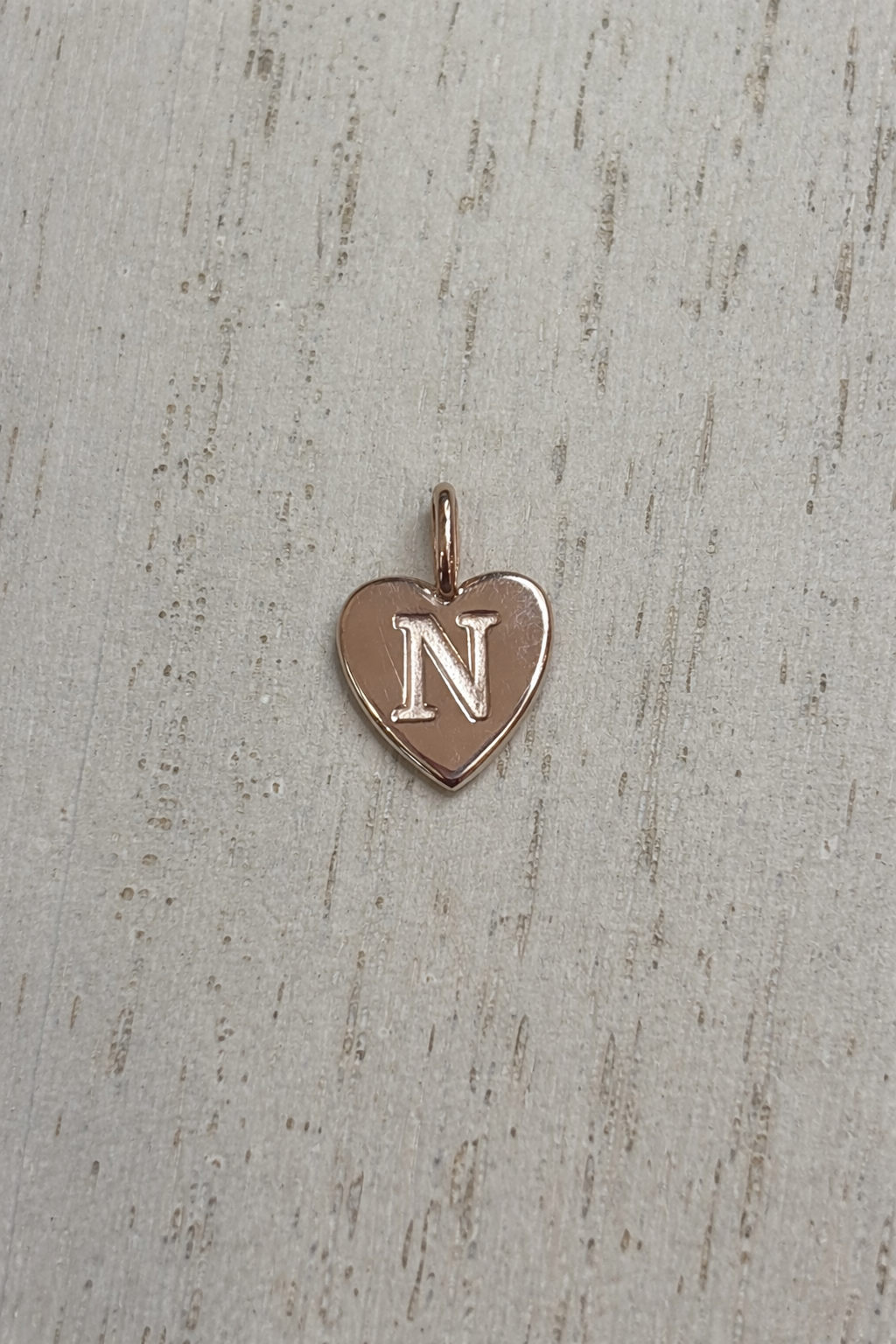 Pendentif Initial coeur - Or Rose 10k