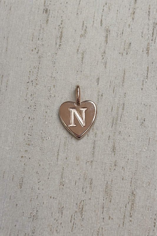 Pendentif Initial coeur - Or Rose 10k