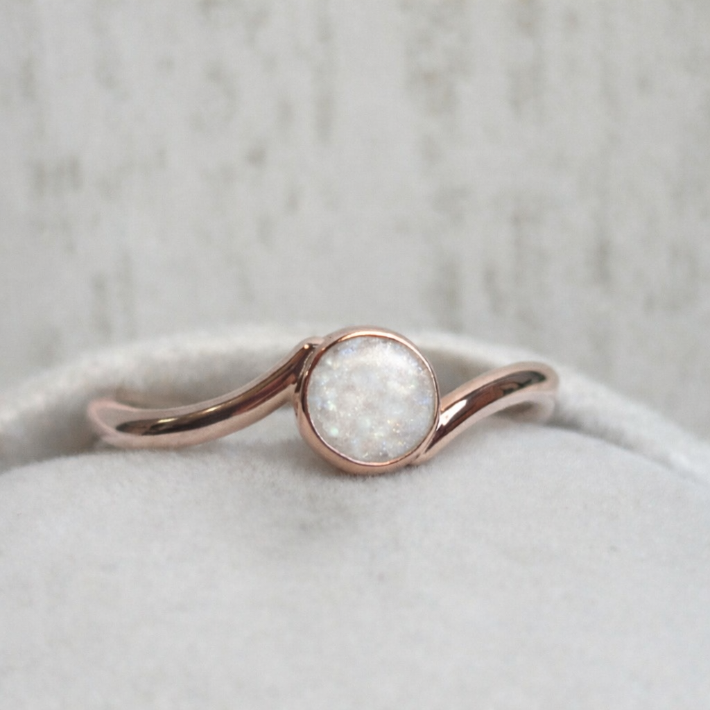 Lunea Or rose, pierre perlée