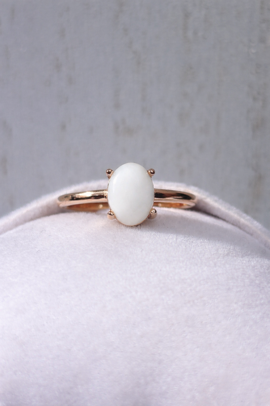 Gemma in Rose Gold , white stone