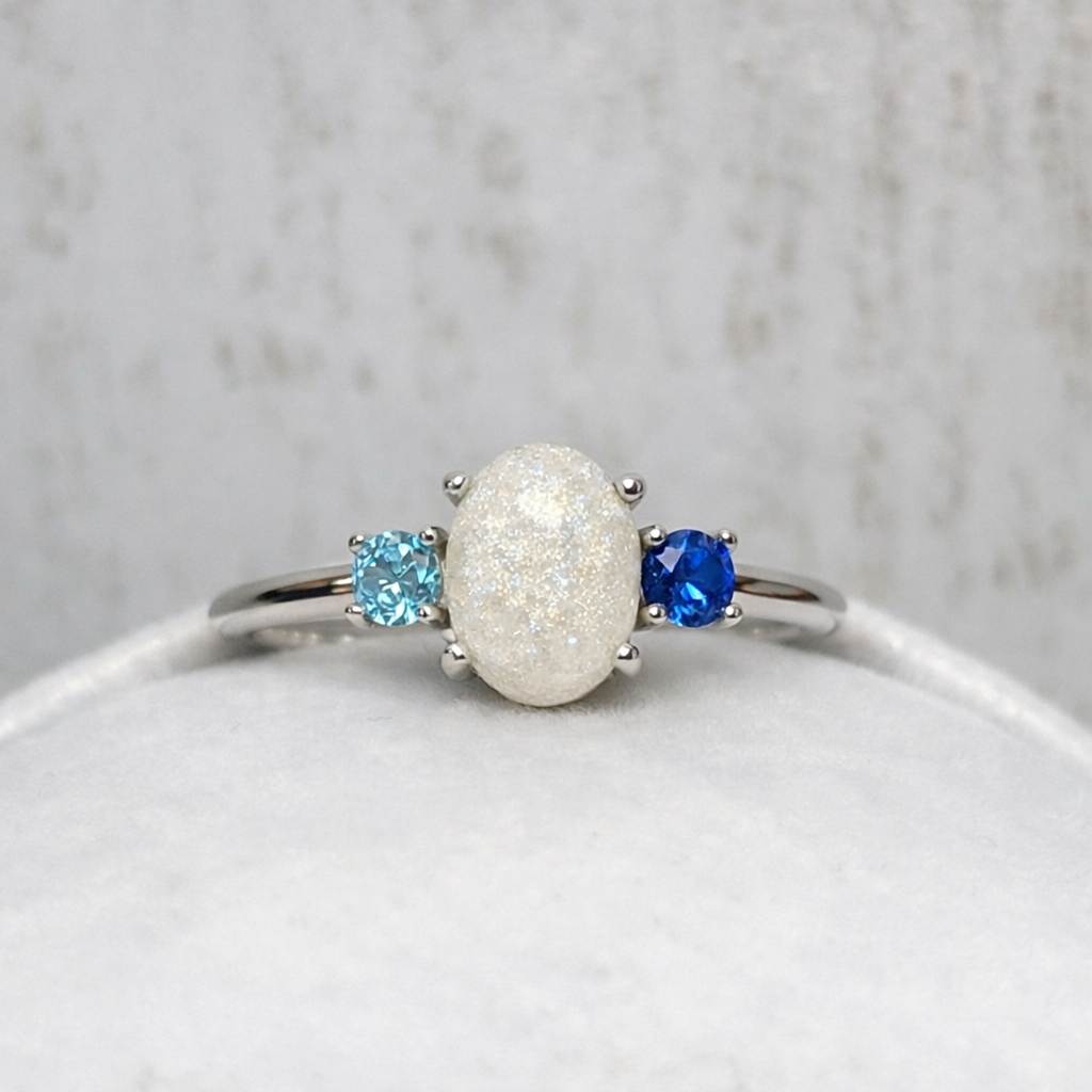 Bague Gemini en Or Blanc, pierre scintillante