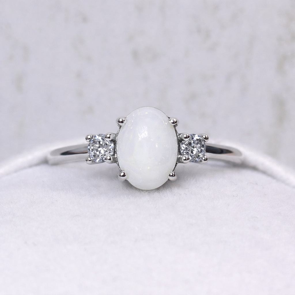 Bague Gemini en Or Blanc, pierre naturelle