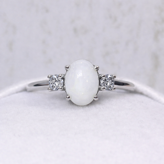Bague Gemini en Or Blanc, pierre naturelle