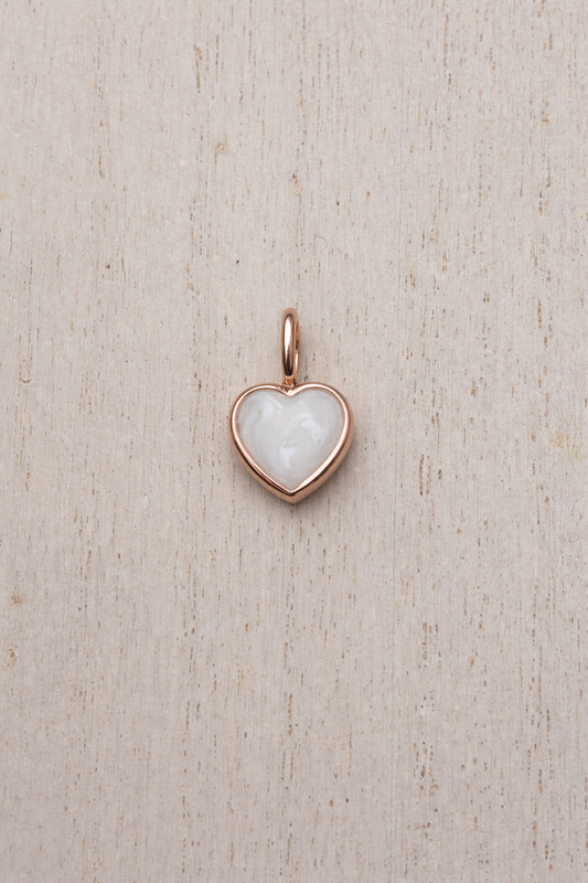 Heart Mars Pendant in Rose Gold with pearled stone